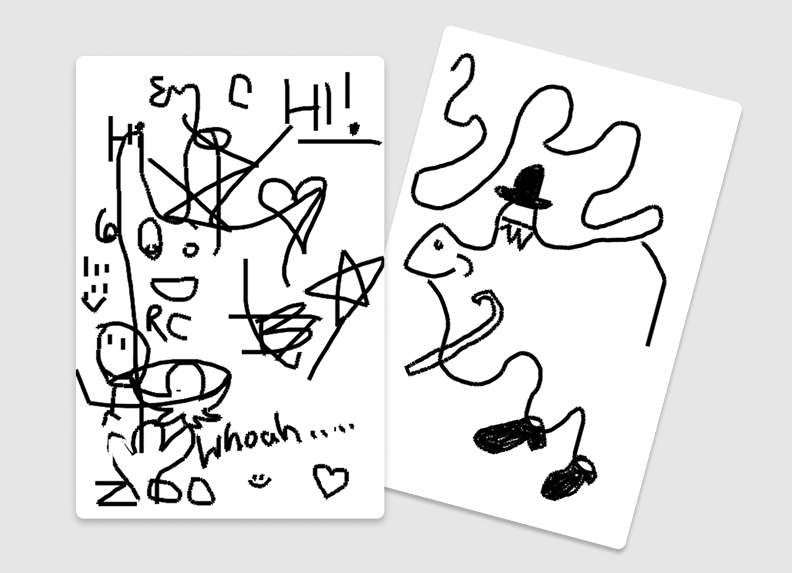 Two selected drawings from my group drawing app