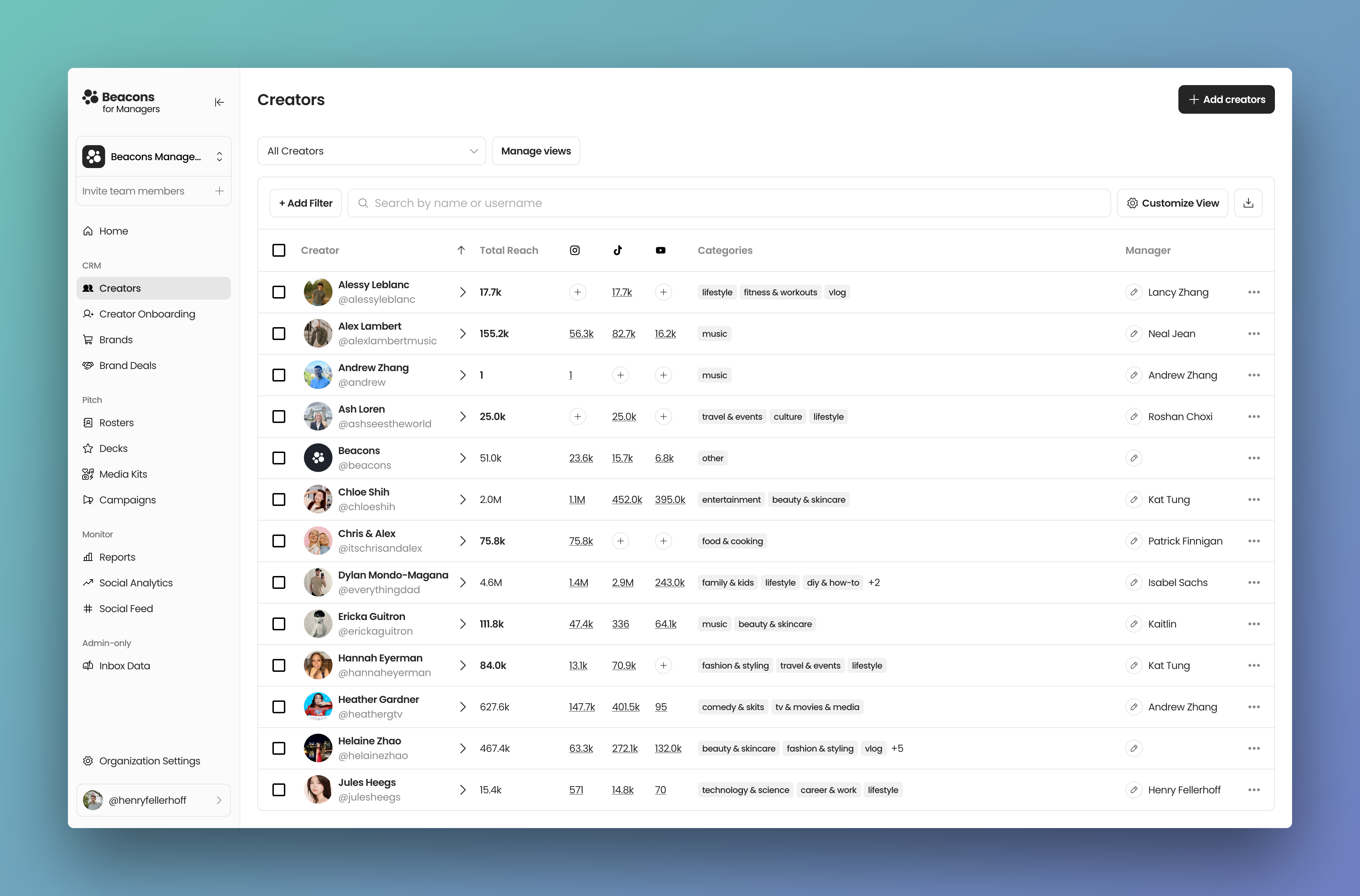 Screenshot of the Beacons.ai media kit builder